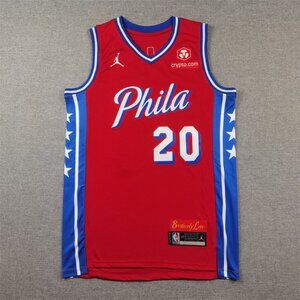 Philadelphia 76ers #20 Red Statement Jersey – Jordan Brand